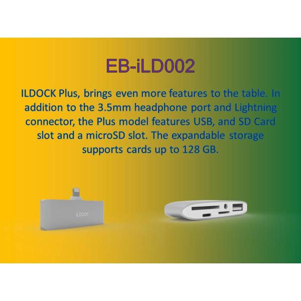 ILDOCK New 8 pin Lighting 3.5mm Connector for iphone 7 headphone adapter EB-iLD002