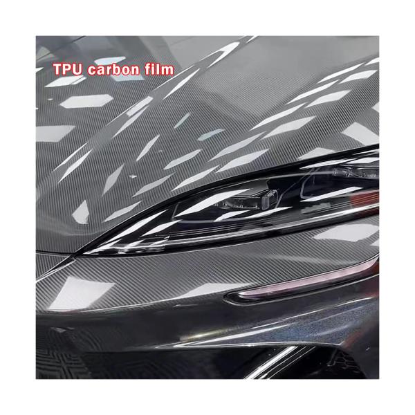 High Gloss Vinyl Car Wrap Roll 3D Carbon Fiber BLACK Self Adhesive Easy Maintenance