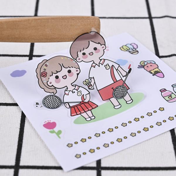 0.08mm Vinyl Cartoon Stickers Transparent PVC Cute Stationery Stickers