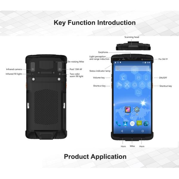 4G RAM 64G ROM Android Barcode Scanners Octa Core 2.0GHz Data Collection Tools RFID App