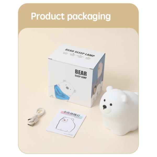 Little Bear Patting Silicone Night Light Children's Bedroom Baby Feeding Cute Creative Small Night Light Soft Light