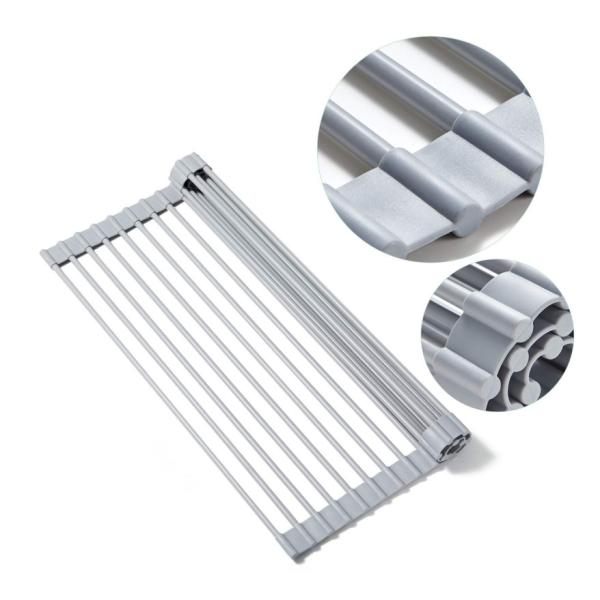 Multipurpose Rolling Dish Drying Rack 12.7In X 20.5In Silicone Sink Mat