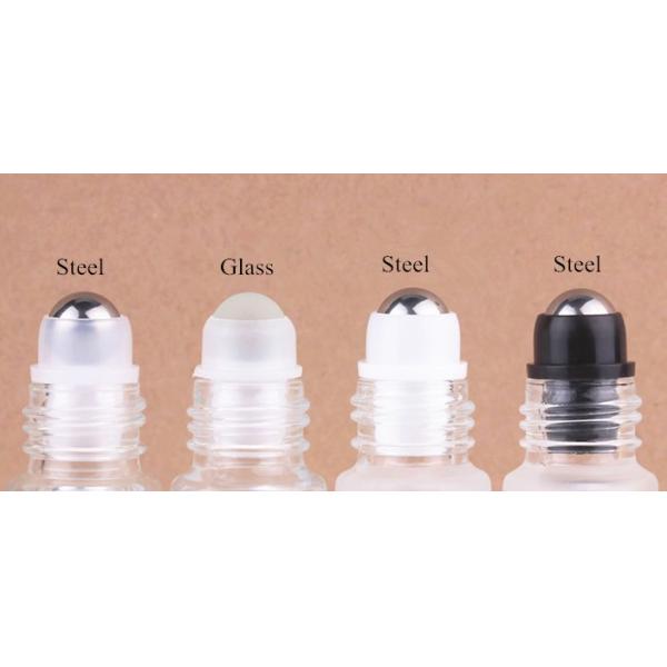 Roller Ball Bottles Bulk 2ml Aluminum Cap Glass Frosted Empty Roller Bottles With Stainless Roller Ball Blue Transparent