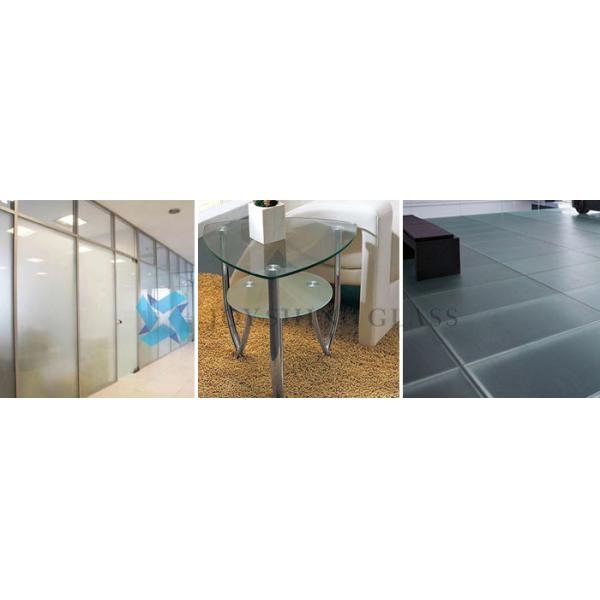 White Acid Etched Glass Soundproof Anti Glare Tempered Glass