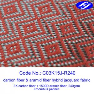 China Jacquard Rhombus Carbon Aramid Fabric Black / Red Kevlar Carbon Fiber wholesale