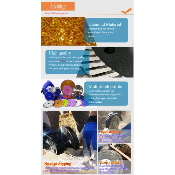 OEM Accepted Diamond Stone Cutting Blades For Granite / Marble Cutting