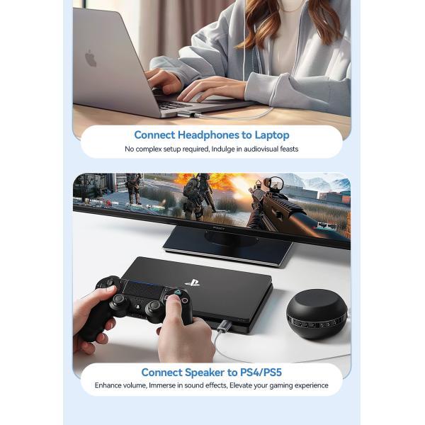 ESSAGER ES-OTG21 USB A To 3.5mm Aux Jack Audio Adapter Support Sound Card