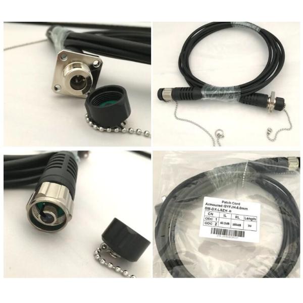 2 Core Armored Outdoor Fiber Patch Cable With ODC Connector Plug Socket