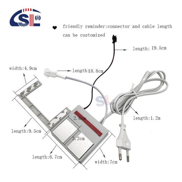 12W Small Double Keys Dimmer Touch Sensor Switch for Bathroom Mirror Defogger Max. 1A