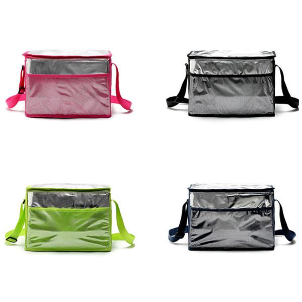 Green Aluminum Foil Insulated Tote Lunch Bag With Shoulder Strap