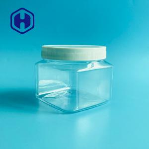 China 500g 17.63oz Square Cosmetic Plastic Jar For Body Scrub Cream Baby Powder wholesale