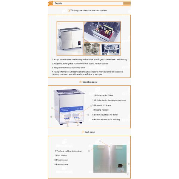 High Power Ultrasonic Surgical Instrument Cleaner , 6Liter Dental Ultrasonic Cleaner