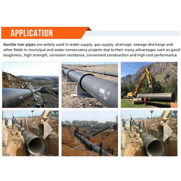 Circular Hollow Section Pipe , Ductile Iron Steel Pipe For Water Supply / Sewage Treatment