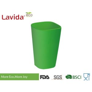 China Outdoor Indoor Green Bamboo Fiber Cup , Square Shape Bamboo Travel Coffee Mug wholesale