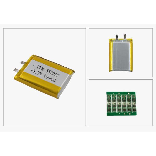  3.7V Rechargeable Lithium Ion Polymer Battery 552035 400mAh Li Po Battery for Wireless Device