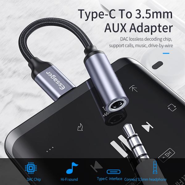 Type C To 3.5mm Jack AUX Adapter Cable For Huawei P30 P20 Pro Xiaomi Mi USB C To 3.5 Earphone Audio Converter