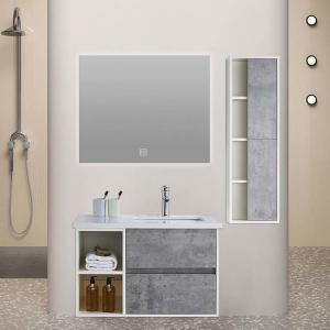China Wall Mounted Bathroom Vanity Cabinet With Sink Baking Varnish on sale