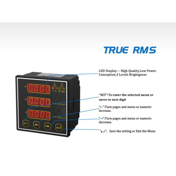 Hot-sale cheap new design RE series 96*96mm Three Phase LED Multi-function Power Meter