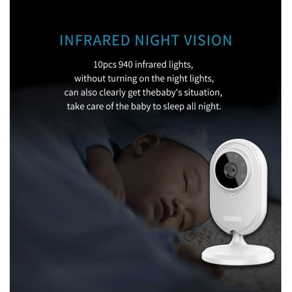 3.5" 720P Baby Monitor Cry Warning Temperature Test Alarm Setting Babyphone