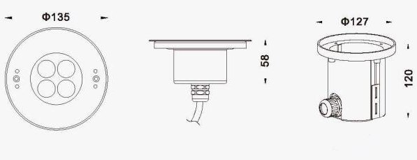 DC12V 24V 4 x 2W RGB 3in1 LED Underwater Lights With 316 Stainless Steel