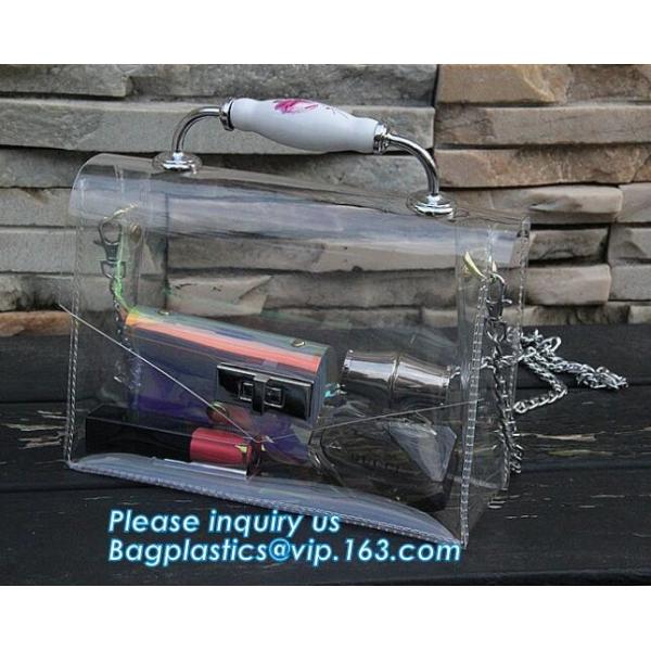 pvc handbag with small bag, PVC Transparent Fashionable Handbag Shoulder Bag Crossbody handBag, pvc carrier, carrier han