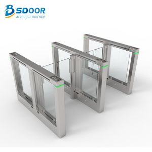 China Tempered Glass Swing Waist High Speed Gate Turnstile Single Directional wholesale