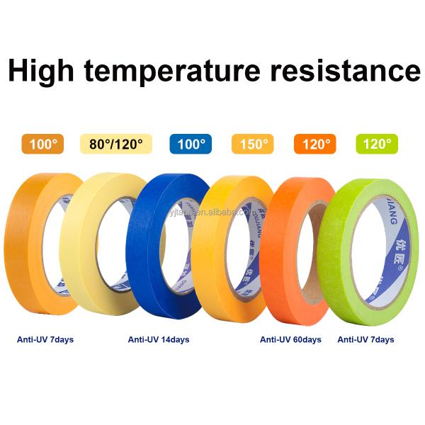 Automotive Body Shop Crepe Painters Masking Tape With 120 Degree Temperature Resistance