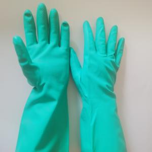 China 15mil Nitrile Gloves Chemical Protection XL 13 Inches Nitrile Solvent Resistant Gloves wholesale