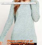 Crochet sweater, Lady's Hollow Out Crocheted Pullover O Neck Long Sleeve Casual