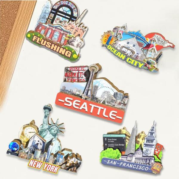 Custom Design 3D Metal Photo Fridge Magnet Tinplate Refrigerator Fridge Magnets