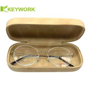 Buy cheap Metal Portable Primary Color Style Vintage Oil Wax PU Leather Stylish Eyewear from wholesalers