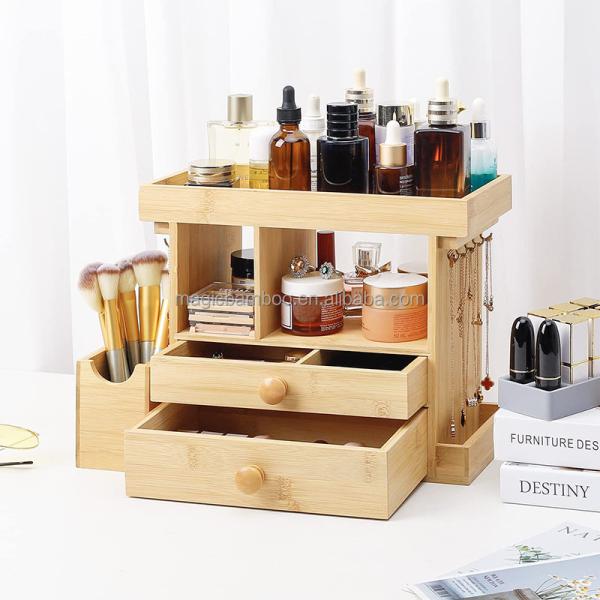 OEM Bamboo Wooden Jewelry Organizer Storage Box With Drawer