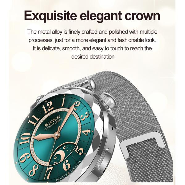 AMOLED Women Smart Watch With BT Call Health Monitor Voice Controlled