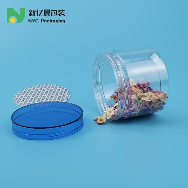 1460ml Food Grade Cookie Clear Plastic Jars White Lids
