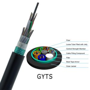 China Armored Direct Burial Fiber Cable Single Mode Communication Cable on sale