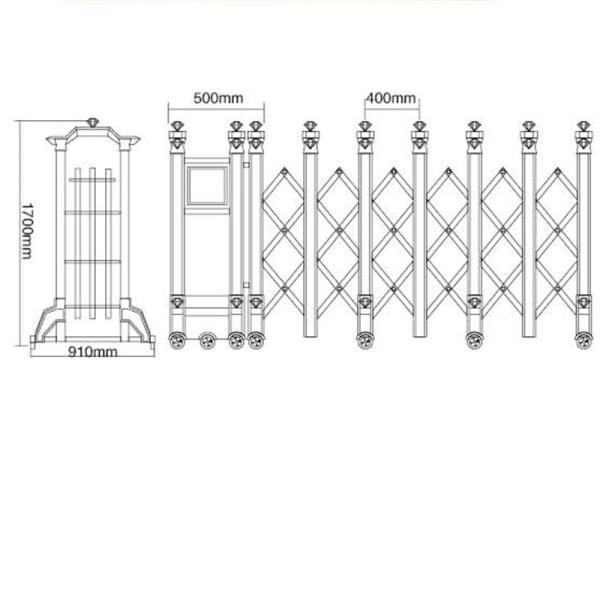 Automatic Electric Aluminum Alloy Retractable Door Folding Gate Motorized Sliding Gates System Retractable Gate