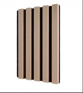 China Stylish 21mm Interior Wpc Wall Panel Wooden MDF Base Slat Acoustic With PET Core wholesale