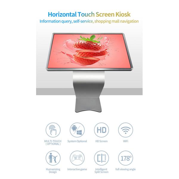 Information Horizontal Touch Screen Kiosk 65'' Digital Interactive Wayfinding