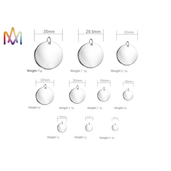 8mm 10mm 15mm Stainless Steel Stamping Blanks Tags With Ring