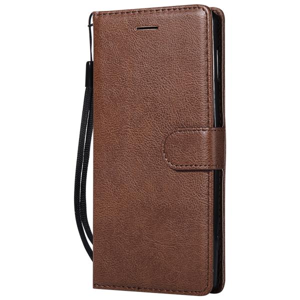 Sony XZ2 Pure Color Leather Wallet Protective Case with Card Slots