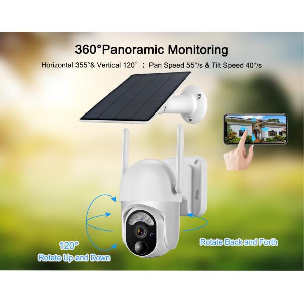 3MP PTZ 4G Solar Security Camera 8W Solar Panel PIR Motion Detection