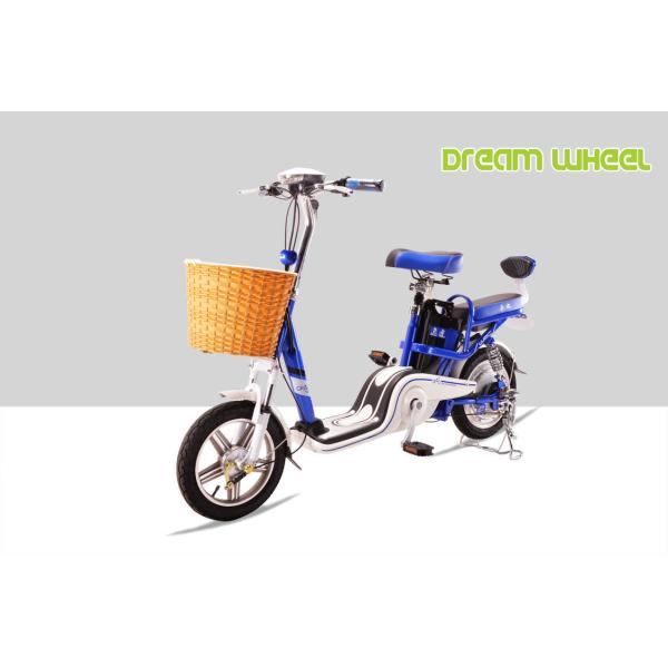 Small City 25km/H Electric Bike Moped Scooter 250W 48V 14" Dual Seat