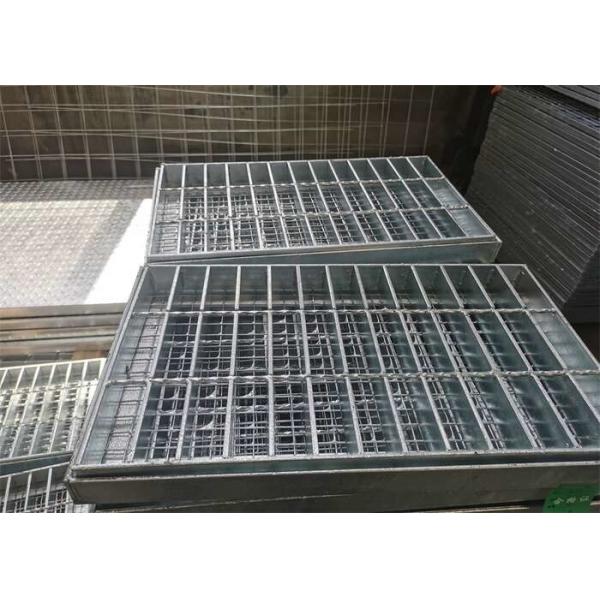 Skid Proof Bar Grating Treads 5mm Thick Metal Drain Grate Pressure Resistance