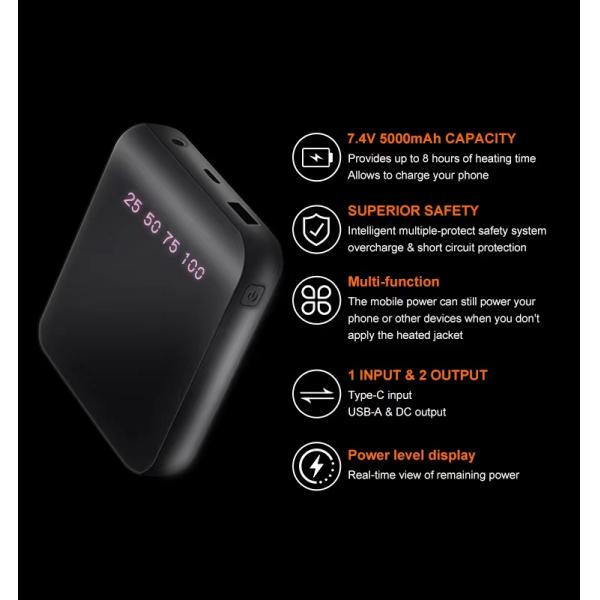 Classic Men'S Heated Vest Sleeveless Vest Carbon Fiber 3 Level Temperature Heated