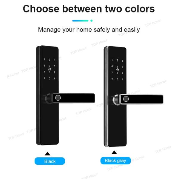 TH521 Aluminium Alloy Apartment Smart Door Lock TTLock Biometric Code Card Key Unlock