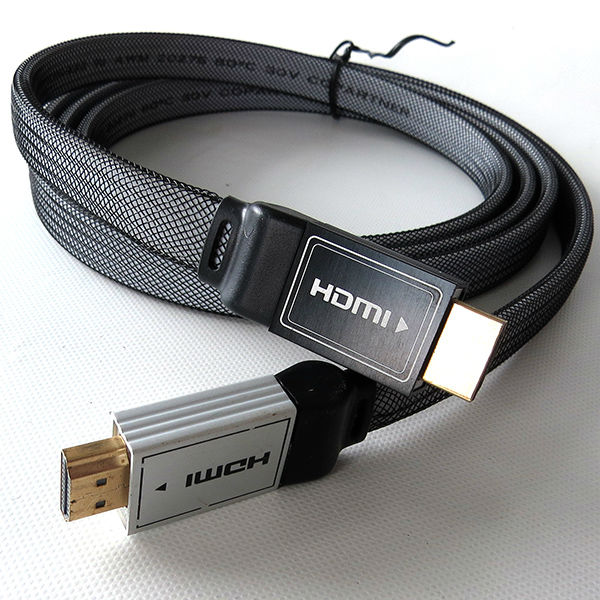 Flat HDMI cable with Various Kinds of Nylon Braid Shielding black color