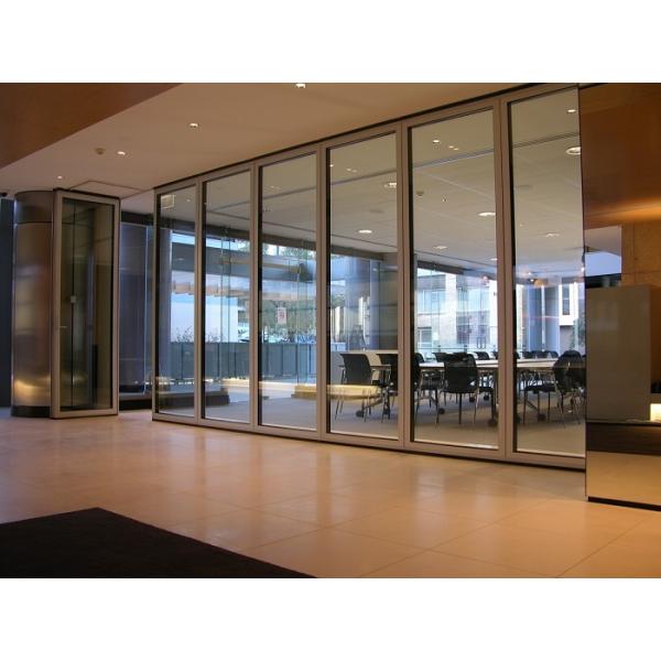 Spotless Room Dividers / Aluminium Frame Sliding Glass Partition Wall for Office