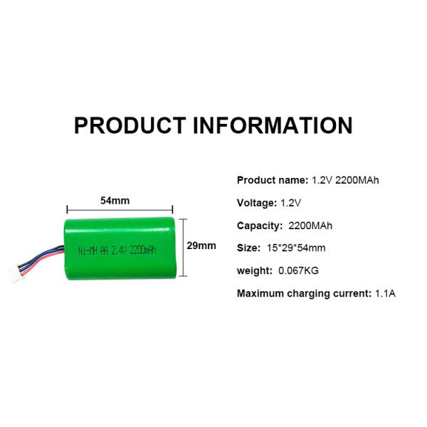 Custom Nickel Rechargeable Battery 2200mah 2.4v Nimh Battery Pack RoHS
