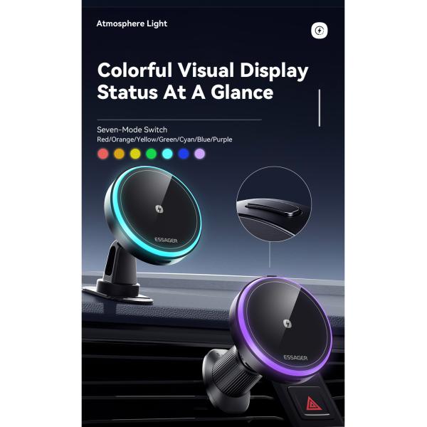 Magnetic 15W Wireless Charging Air Vent Car Mount Phone Holder ESSAGER T1
