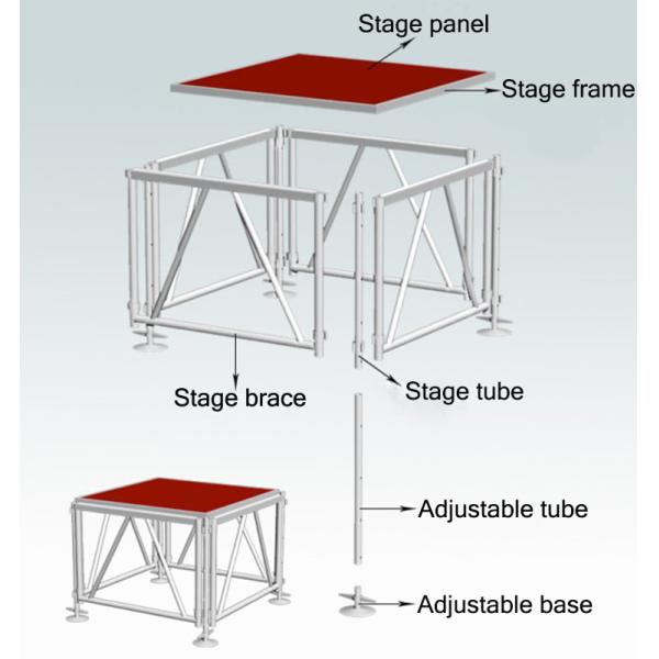 1.2M Outdoor Aluminum Stage Truss Tempered Glass Portable Celebration Use